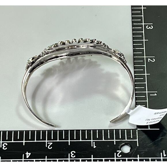 ZUNI Sterling Silver Kingman Turquoise Cluster Bracelet Signed N & R Nez - NEW - Picture 14 of 16